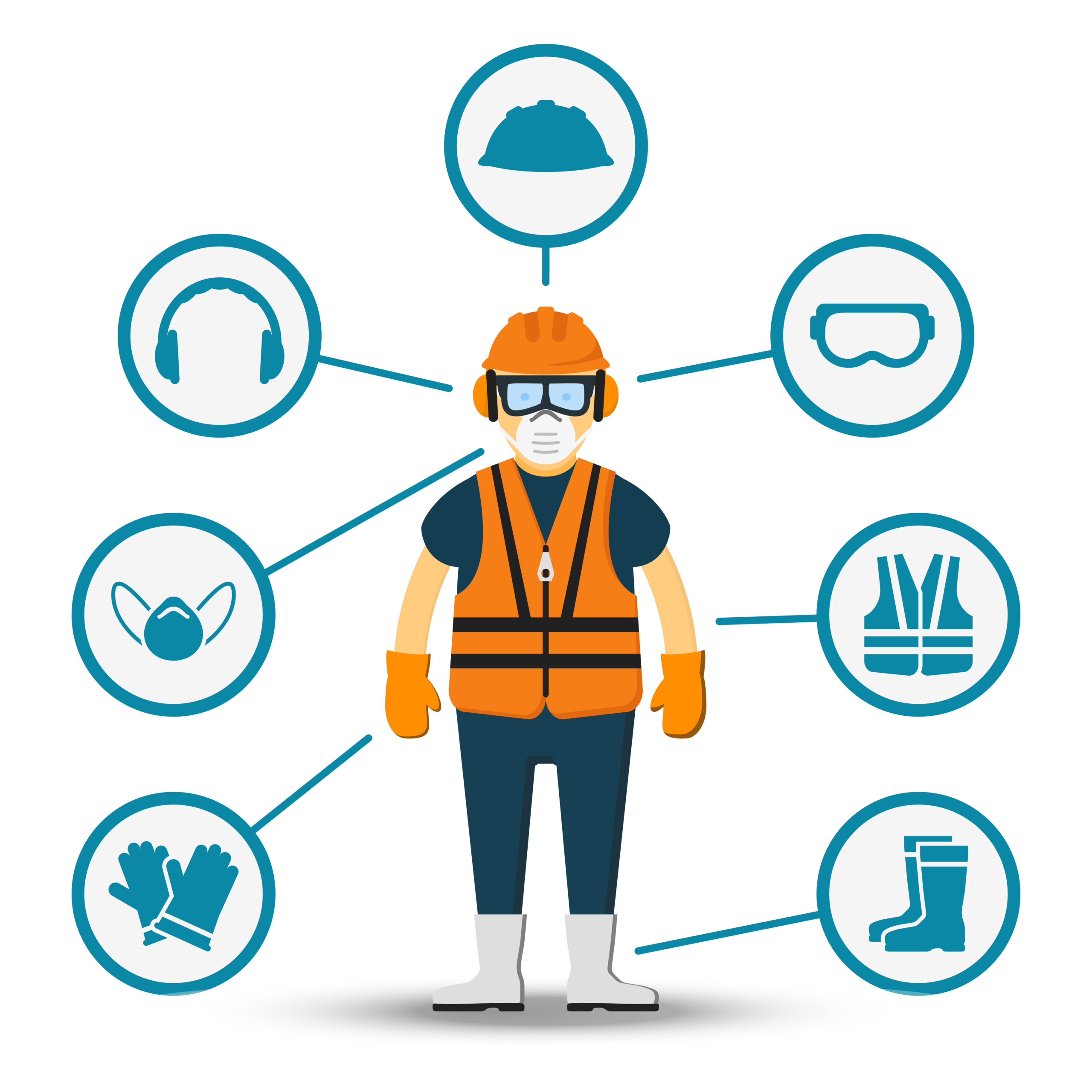 Worker health and safety vector illustration Worker health and safety vector. Illustration of accessories for protection